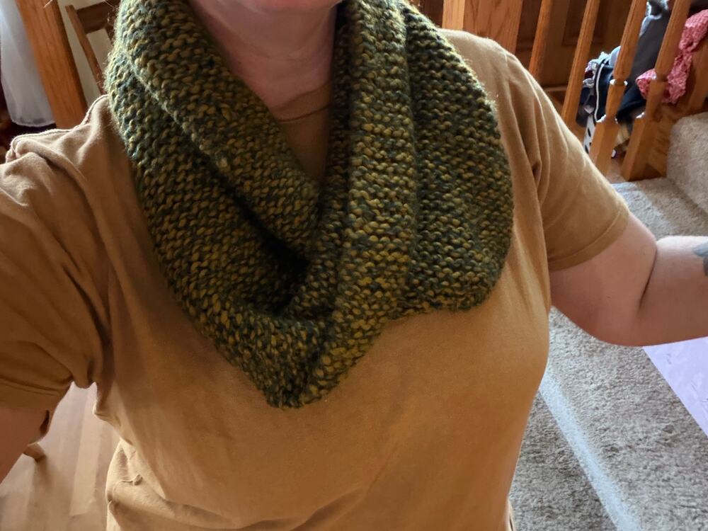 Gorgeous green knit infinity scarf